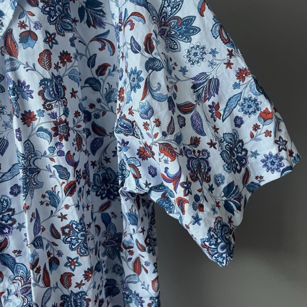Floral Blue and Red Men's Shirt